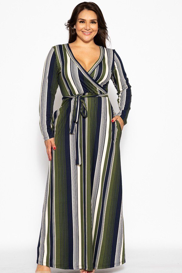 Flattering Autumn Maxi Wrap Dress