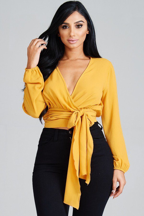 Solid Kibosh Tie Wrap Around Top