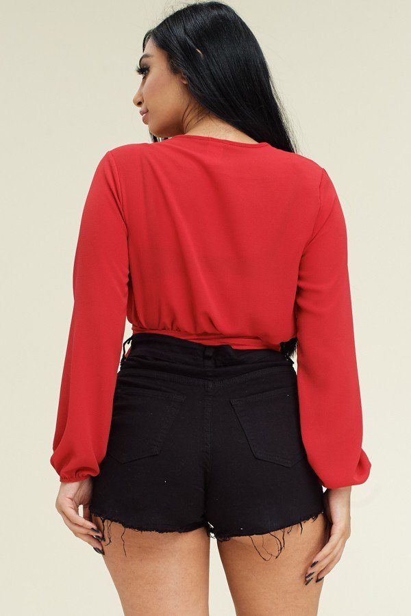 Solid Kibosh Tie Wrap Around Top
