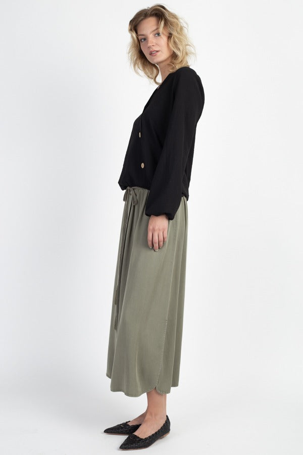 Asymmetrical Button Front Top