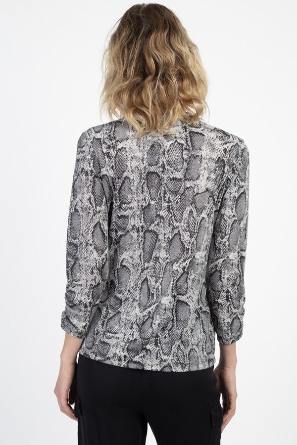 Snake Skin Twist Front Top