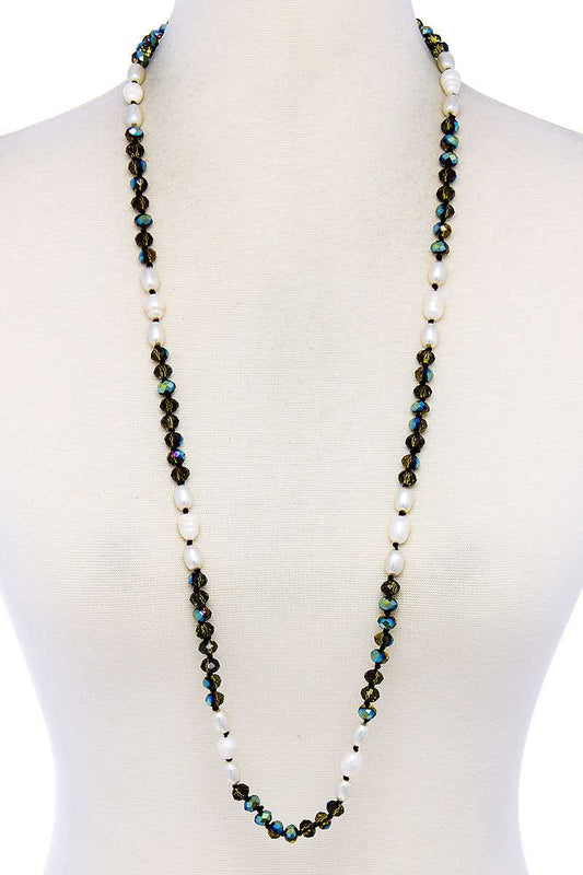 Trendy Multi Beaded Long Necklace