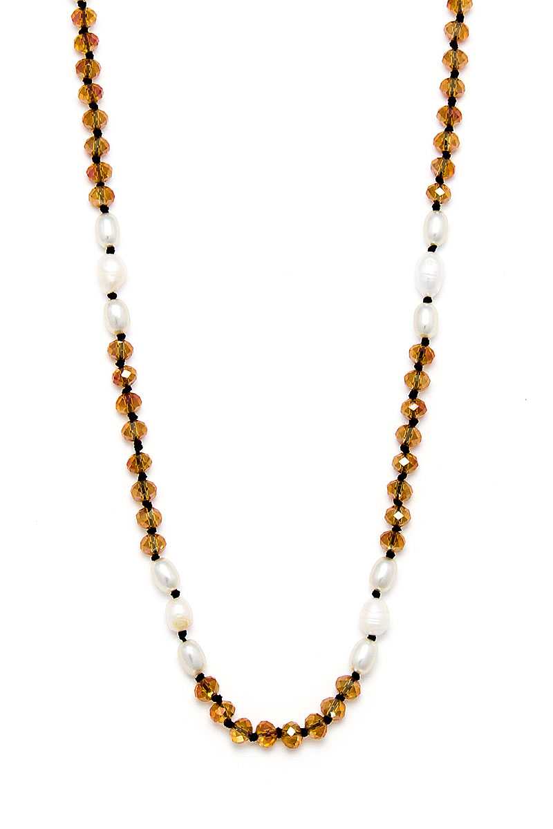 Trendy Multi Beaded Long Necklace