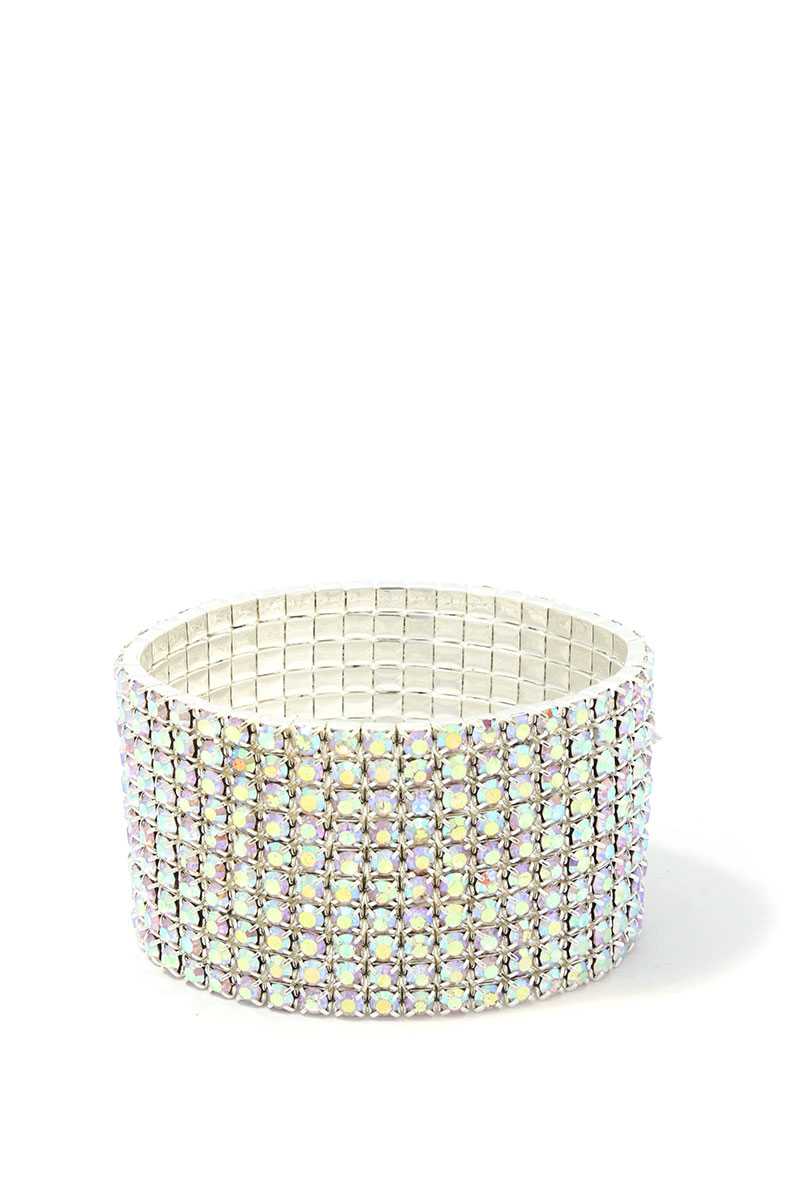 10 Layered Rhinestone Stretch Bracelet