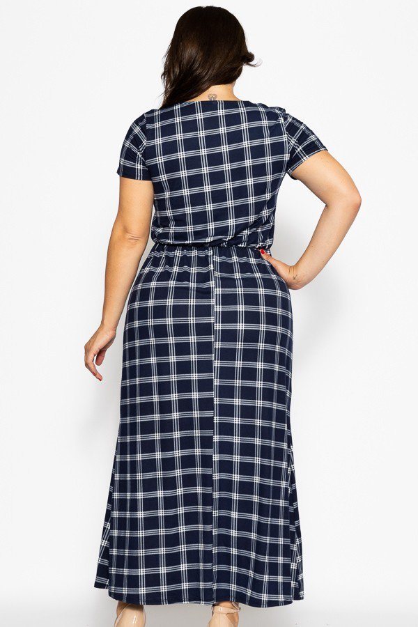 Plaid, Ankle Length Maxi Dress