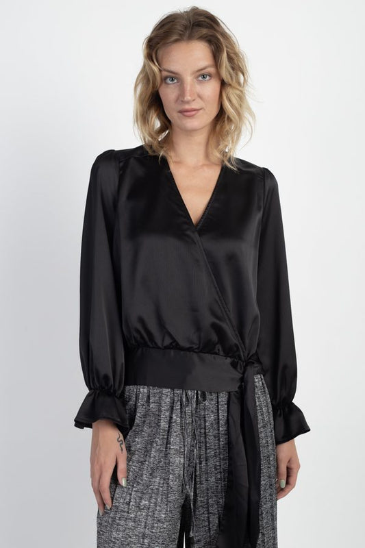 Surplice Wrap Front Top