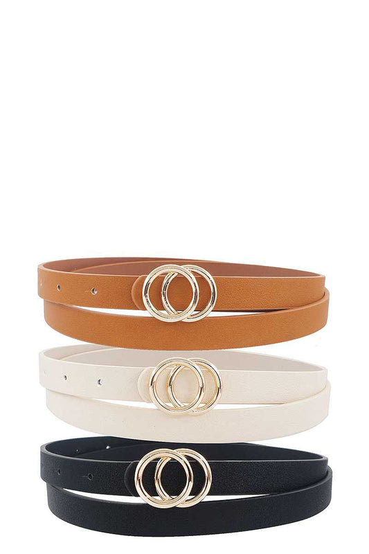 3 Pcs. Fashion Infinity Buckle Belt Set