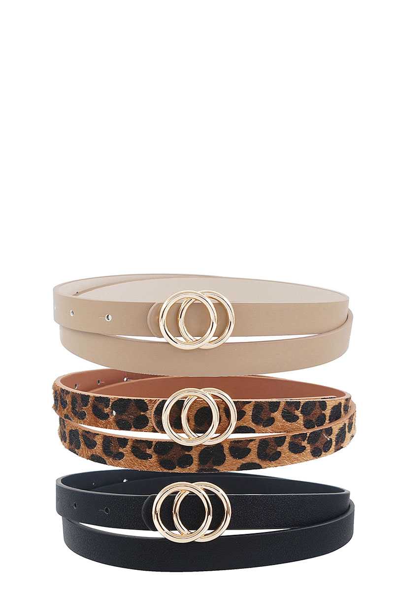 3 Pcs. Fashion Infinity Buckle Belt Set