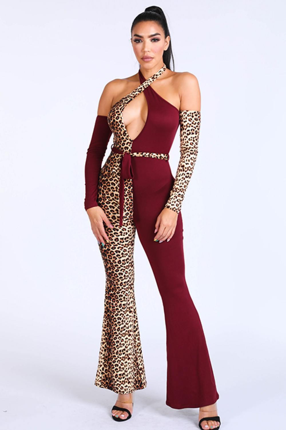 Colorblocked Off Shoulder Jumpsuit
