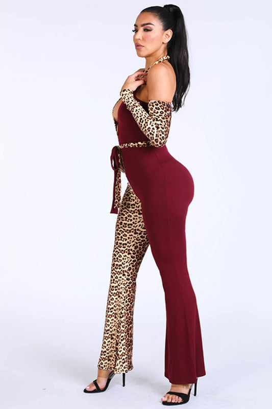 Colorblocked Off Shoulder Jumpsuit