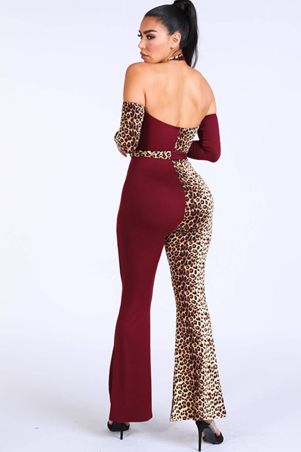 Colorblocked Off Shoulder Jumpsuit