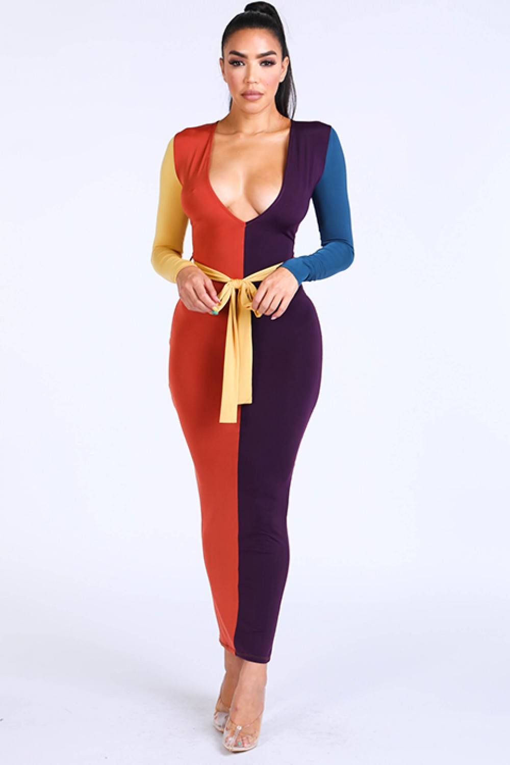 Color Blocked Maxi Dress