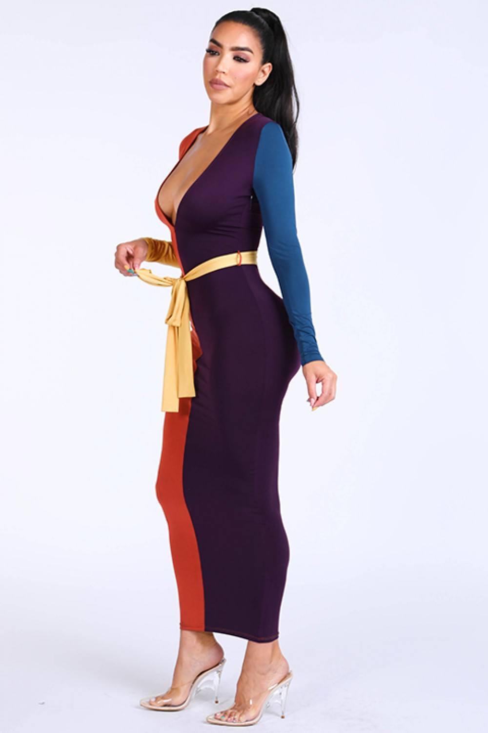 Color Blocked Maxi Dress