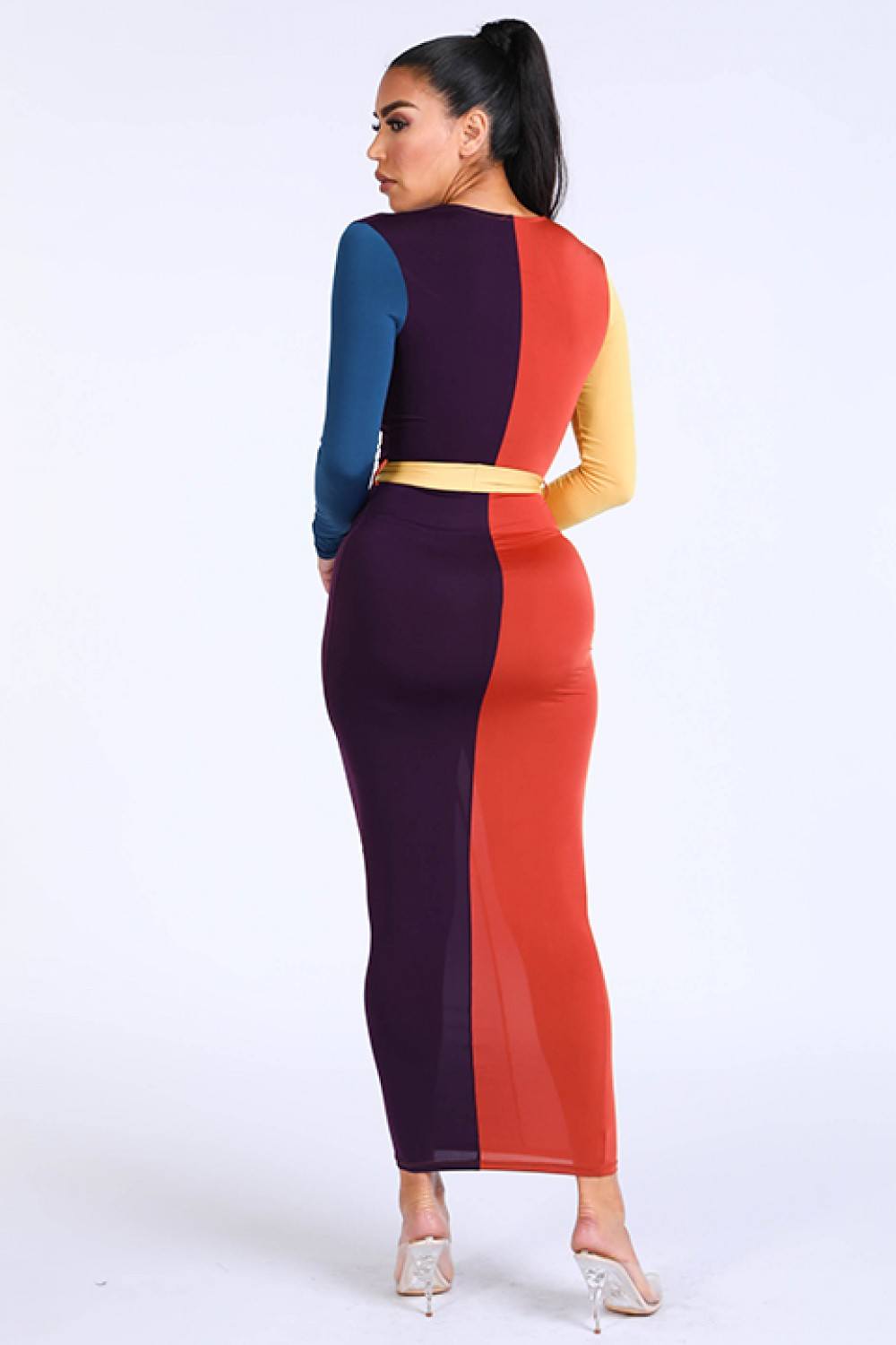Color Blocked Maxi Dress