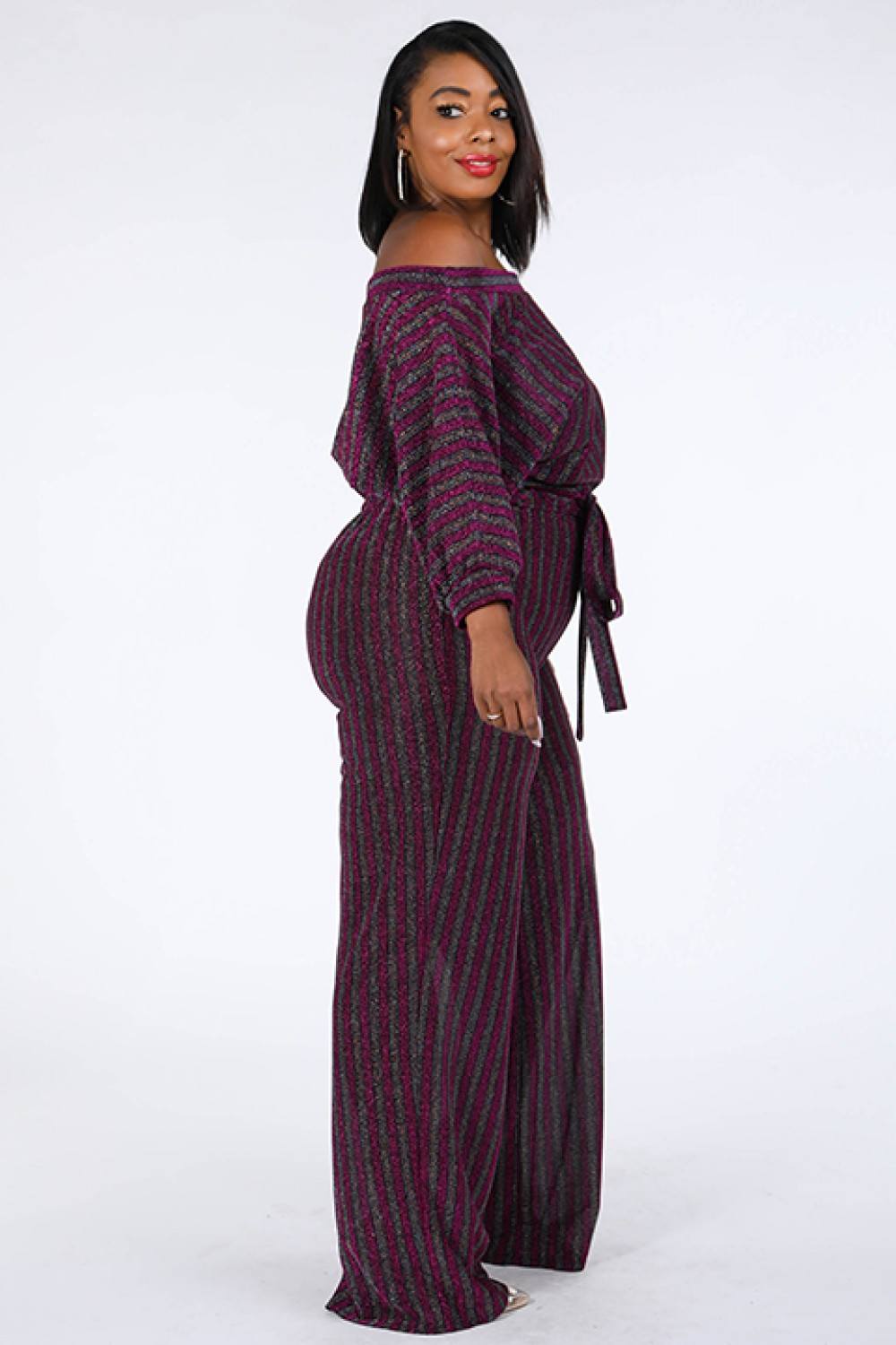 Metallic Stripe Jumpsuit