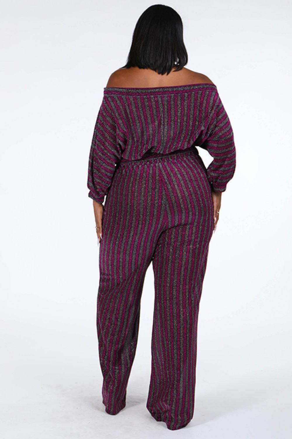 Metallic Stripe Jumpsuit