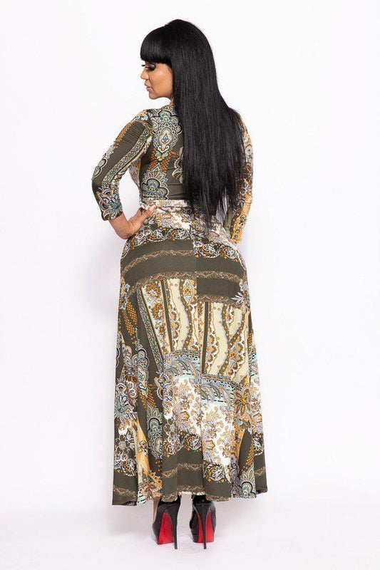 Elegant Maxi Dress With A Waist Tie