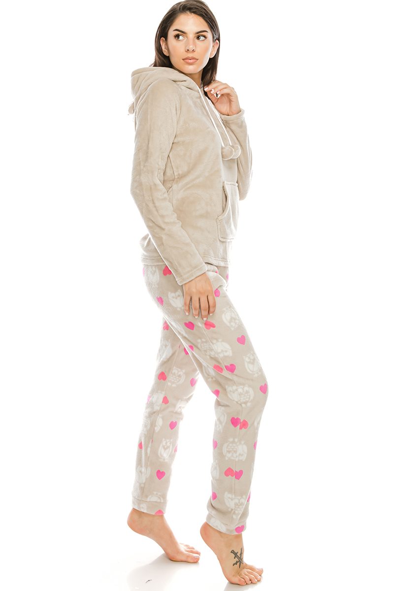 2pc Flannel Pj Set W/ Hoodie