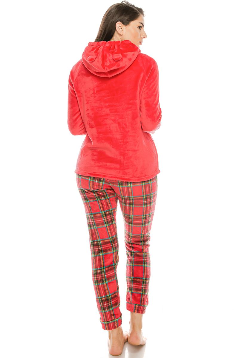 2pc Flannel Pj Set W/ Hoodie