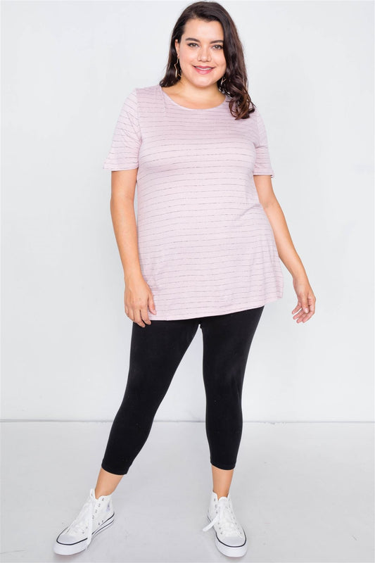 Plus Size Cut Out Back Bow Short Sleeve Top