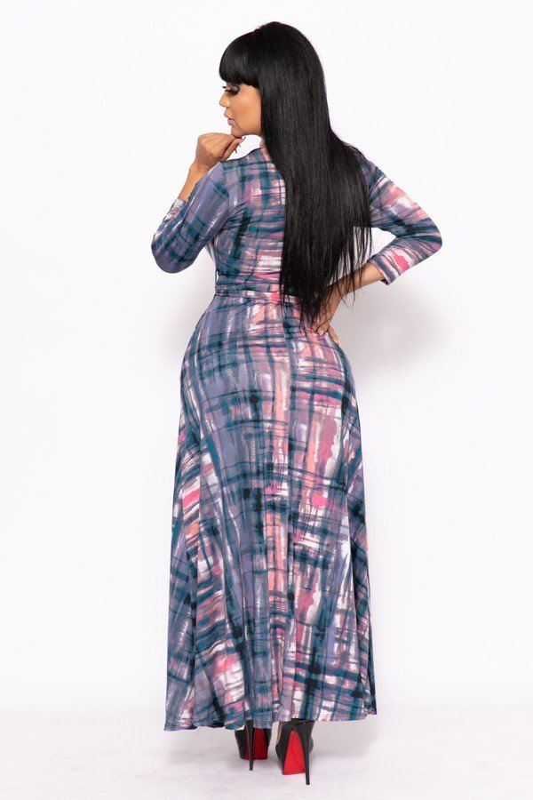 Multi Color, V-neck Maxi Dress
