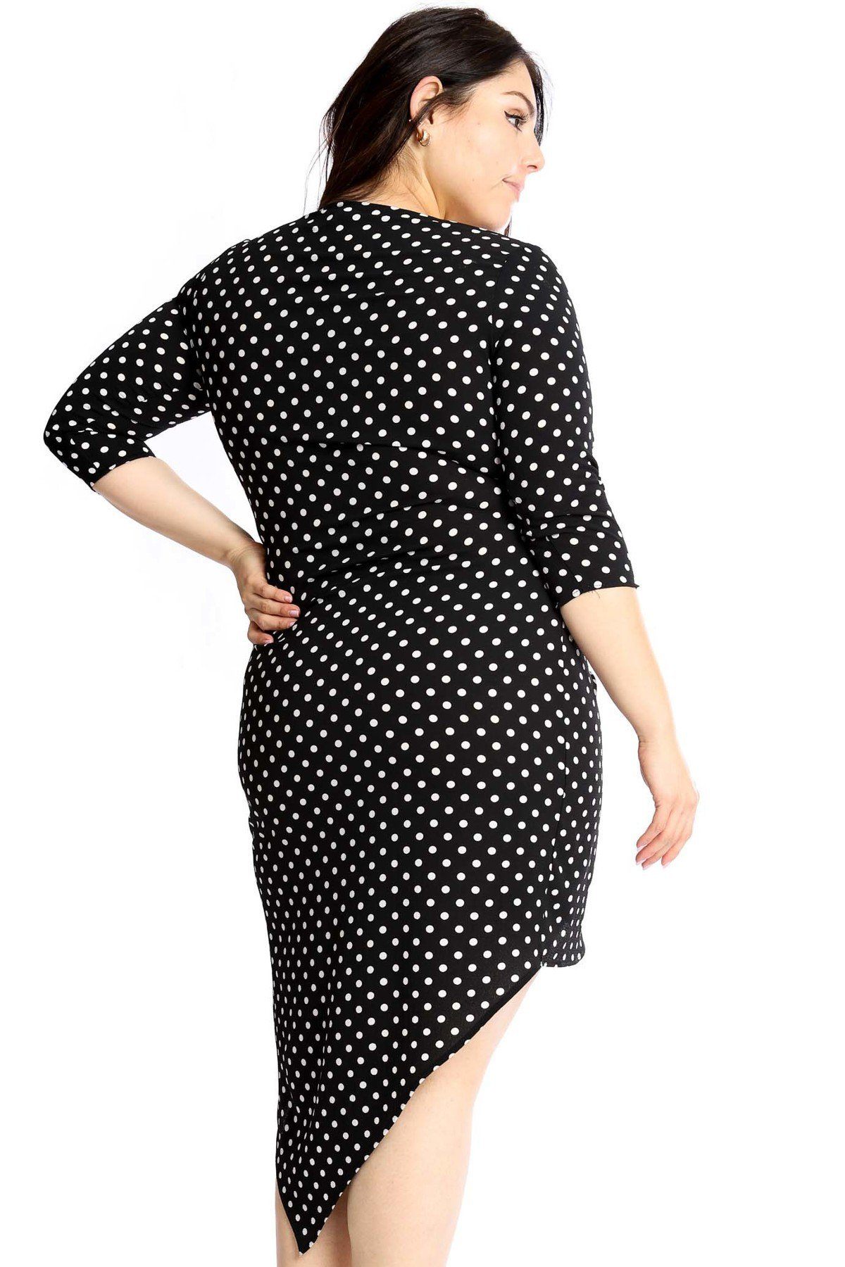Polka Dots Chiffon Wrap Dress