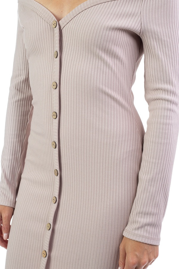 Off Shoulder Ribbed Dress