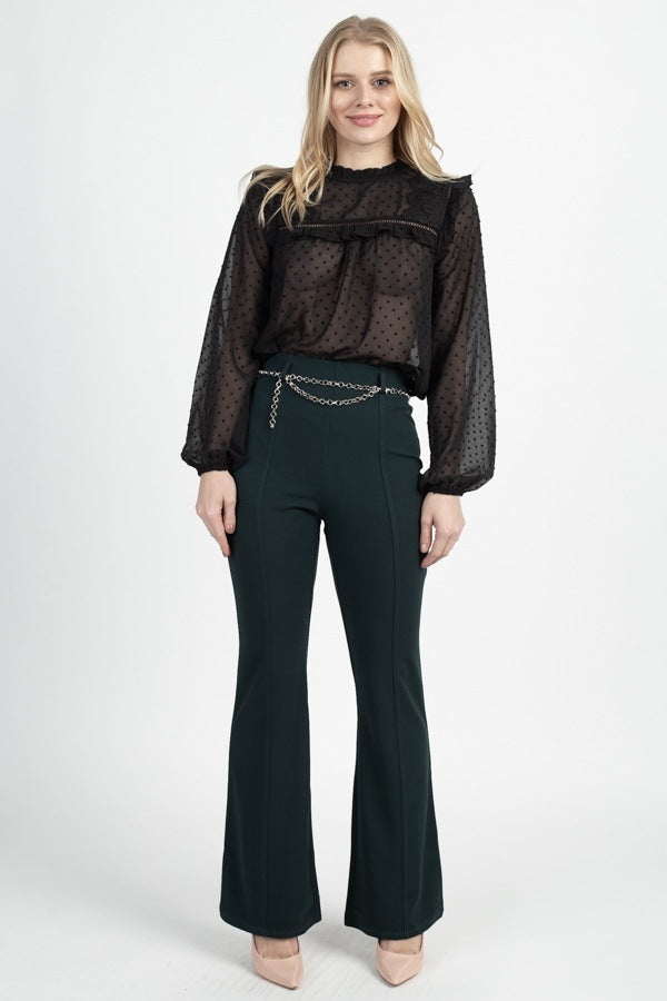 Sheer Swiss Dot Ruffle Top