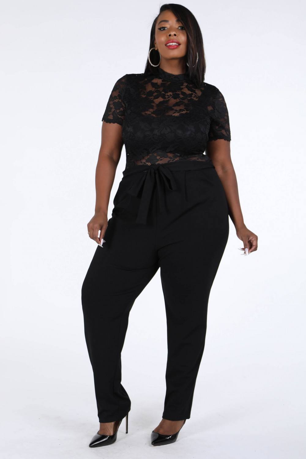 Lace Contrast Jumpsuit