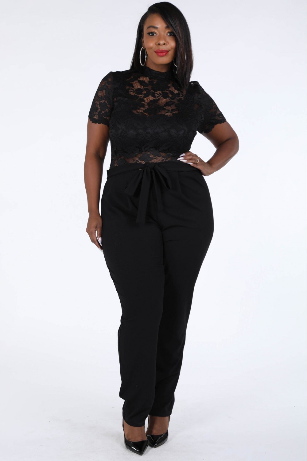 Lace Contrast Jumpsuit