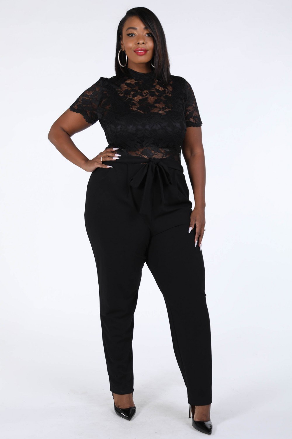 Lace Contrast Jumpsuit