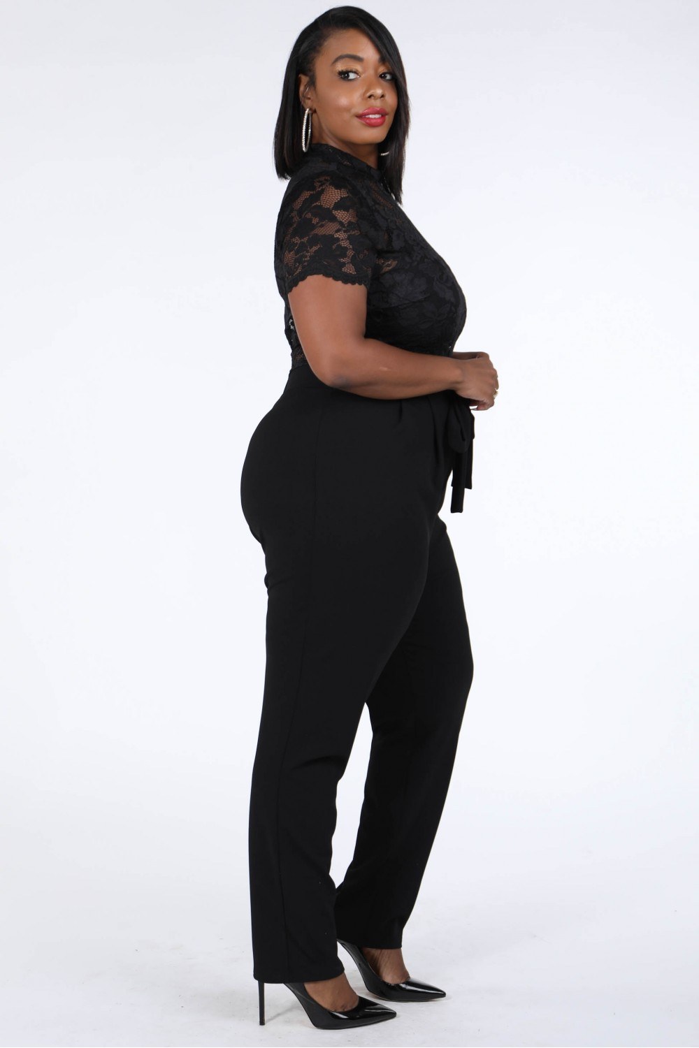 Lace Contrast Jumpsuit