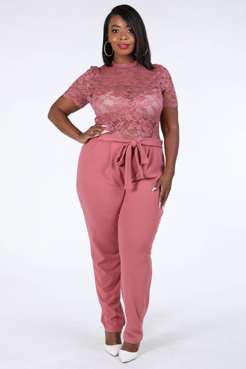 Lace Contrast Jumpsuit