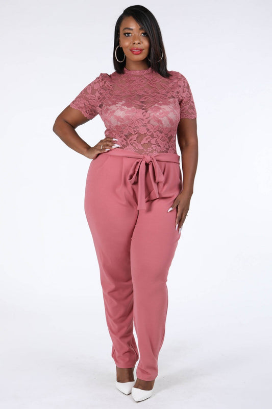 Lace Contrast Jumpsuit