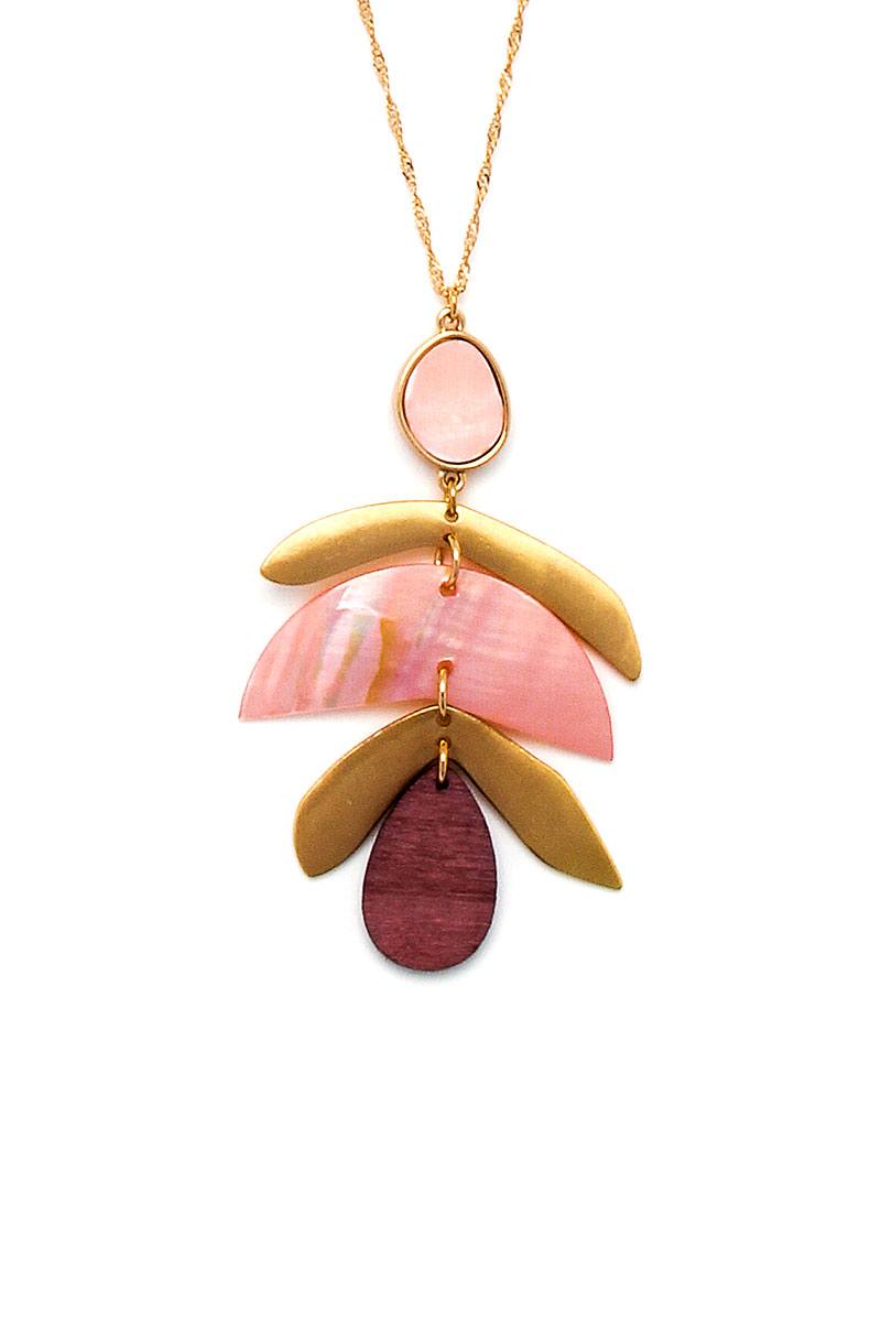 Modern Stylish Drop Pendant Necklace And Earring Set