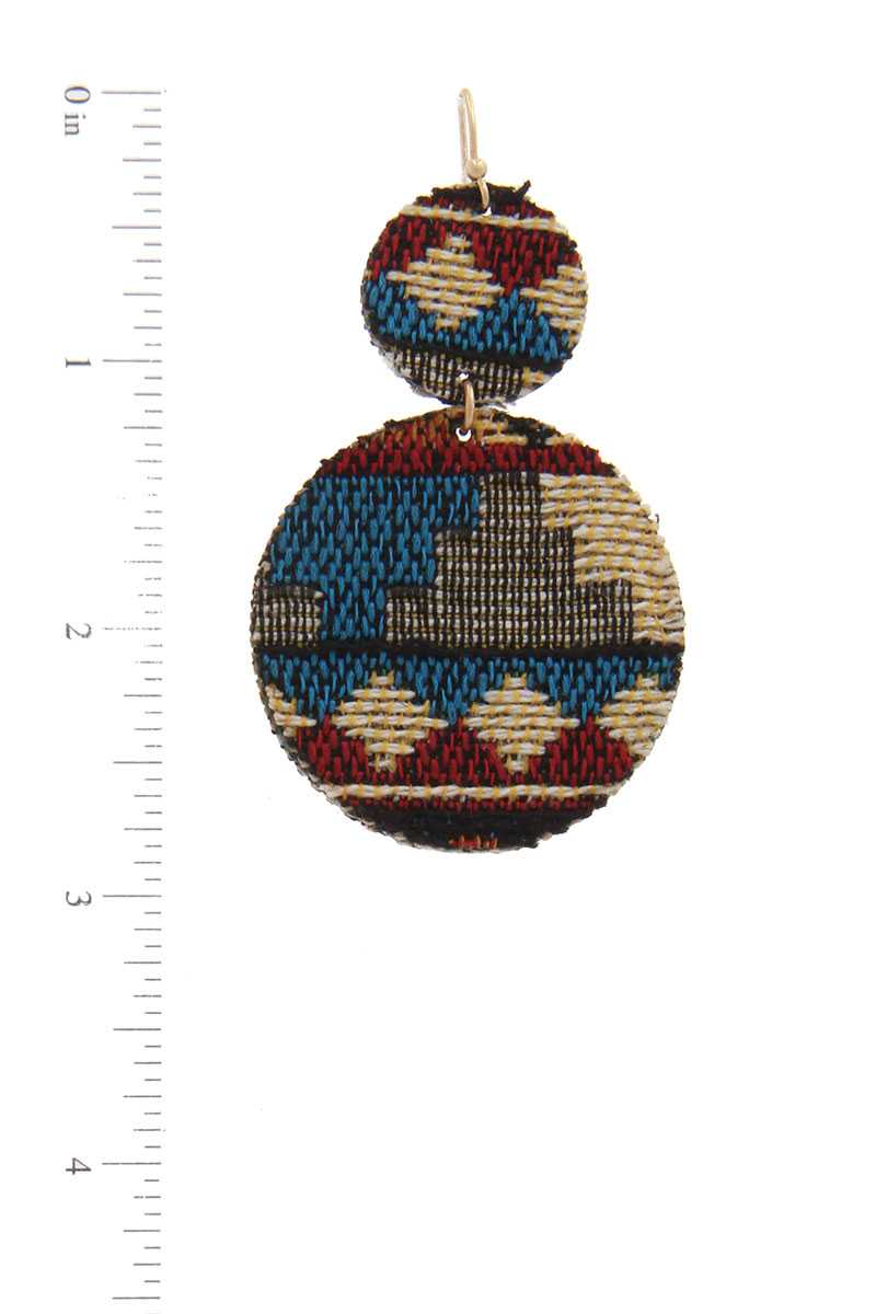 Double Circle Fabric Drop Earring