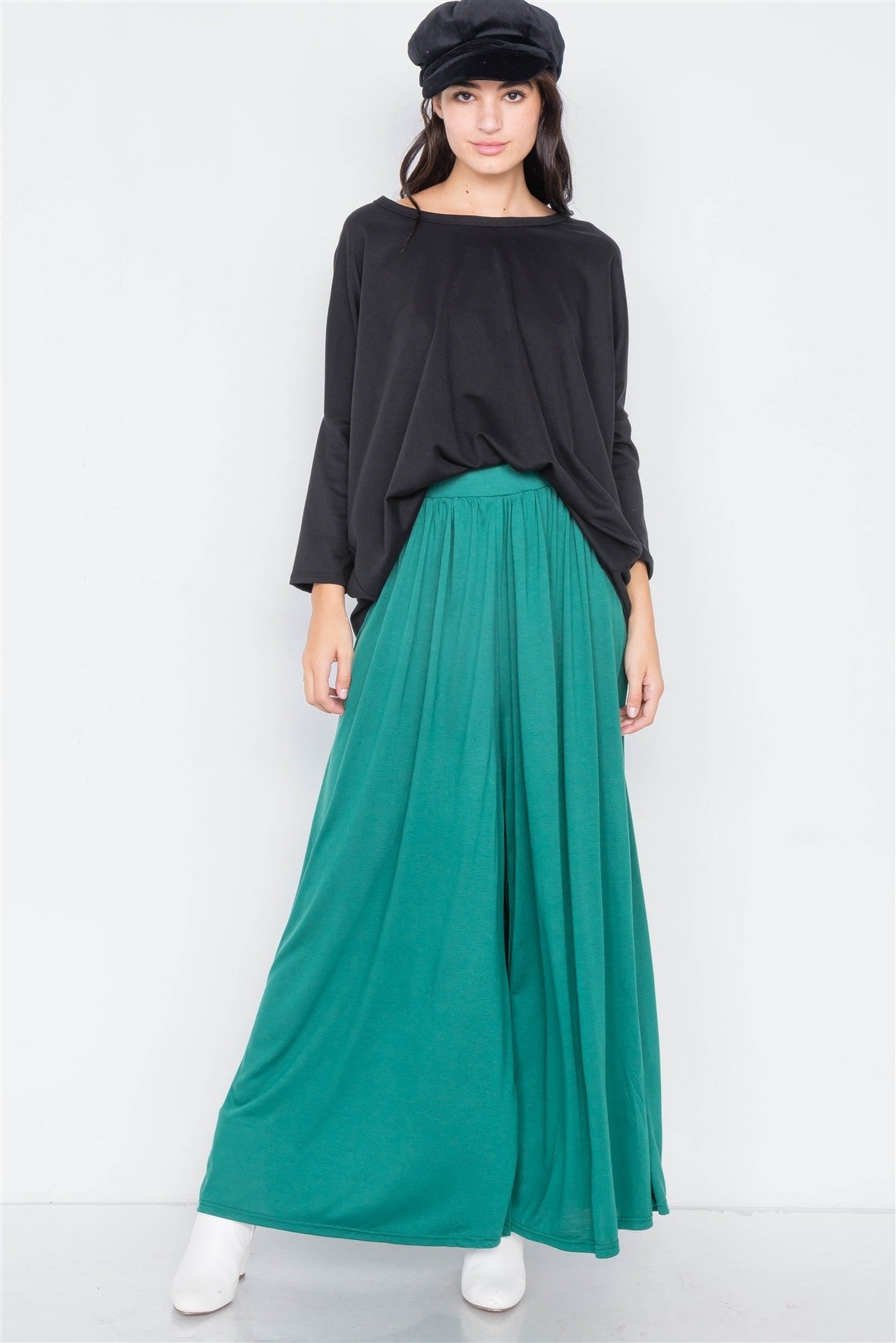 Wide Leg Maxi Hipster High Waist Pant