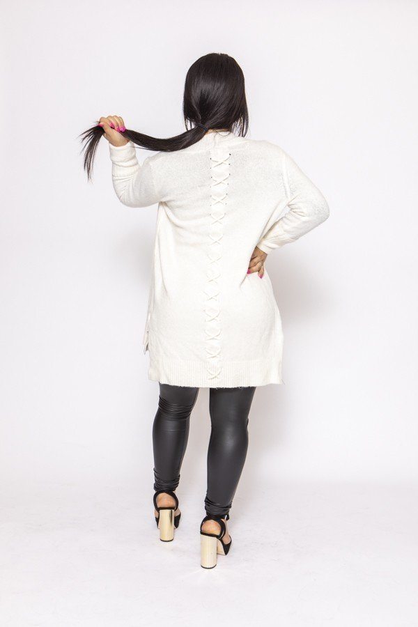 Solid, Waffle Knit Cardigan In Loose Fit