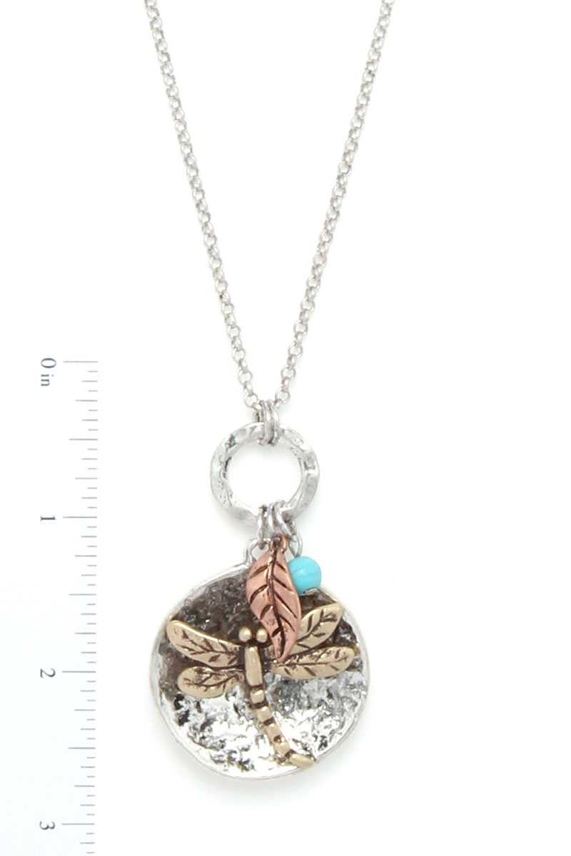 Chic Dragonfly Pendant Long Necklace And Earring Set