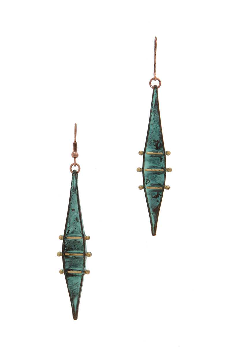 Pointed Oval Drop Earring