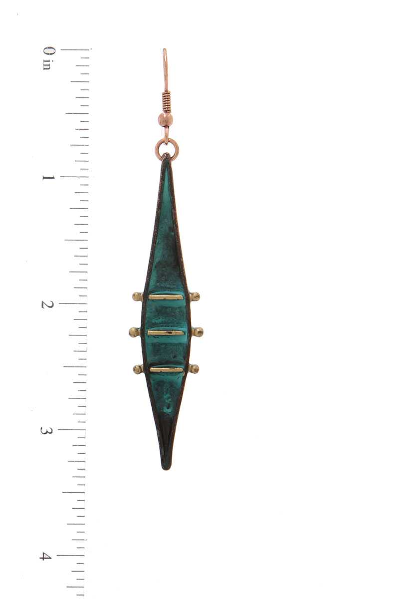 Pointed Oval Drop Earring