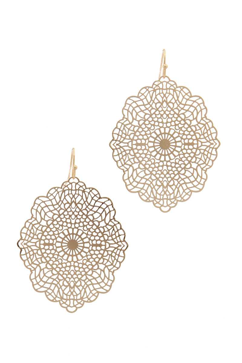 Filigree Moroccan Shape Drop Earring