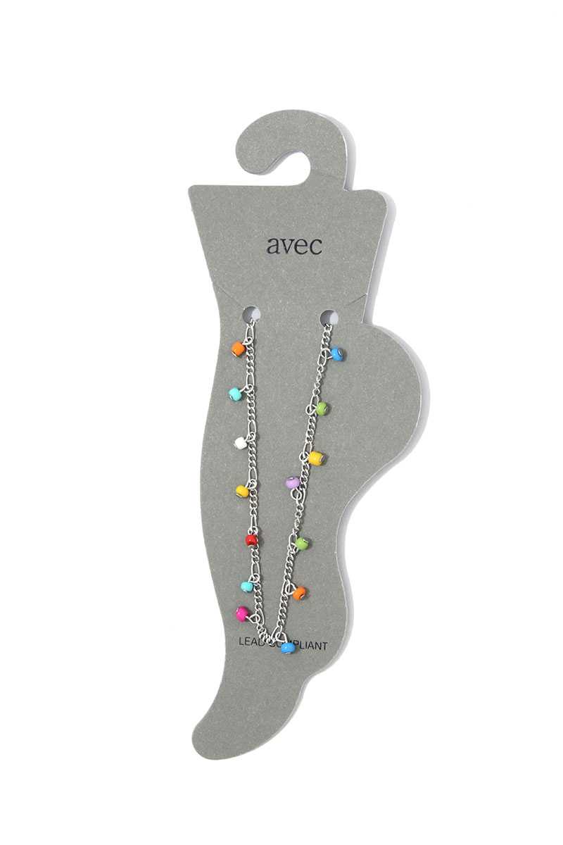 Multi Color Beaded Anklet