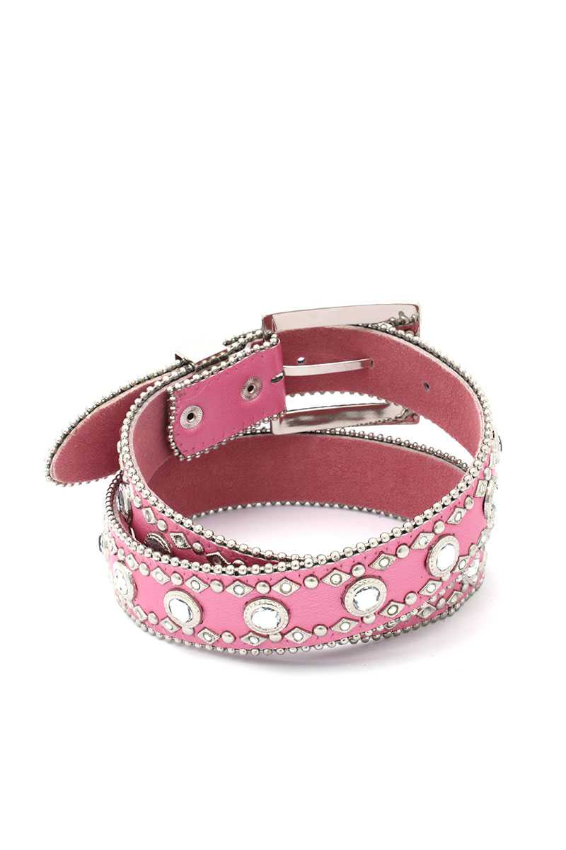 Square Buckle Rhinestone Belt