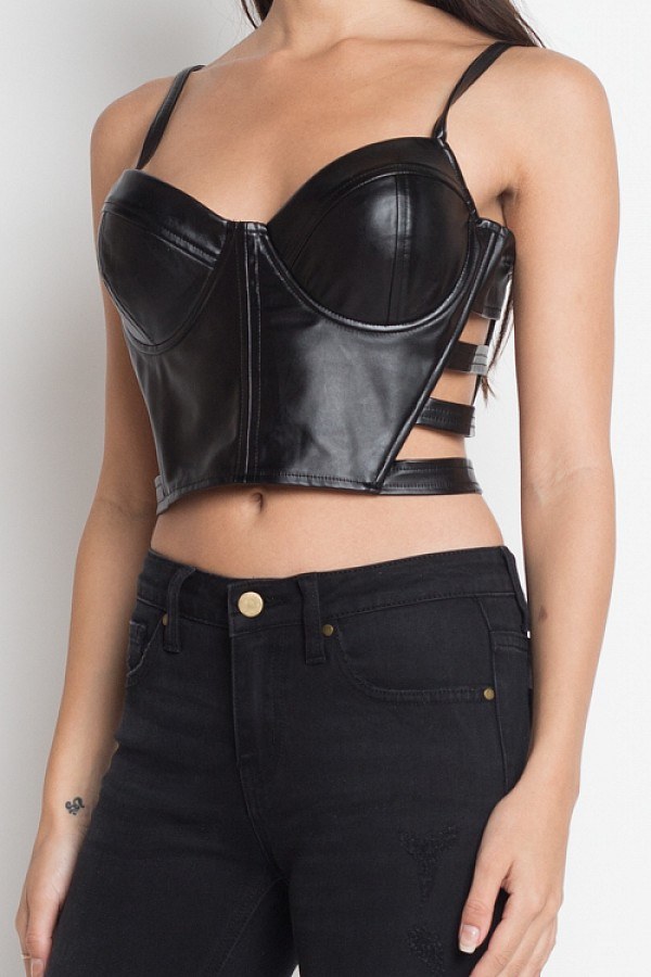 Strappy Cutout Cami Crop Top