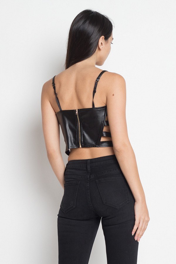 Strappy Cutout Cami Crop Top