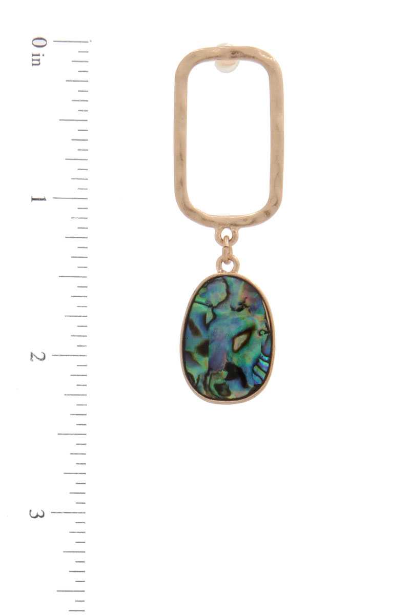Hammered Rectangular Shape Drop Earring