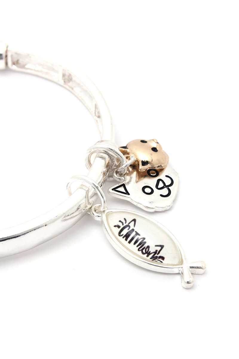 Cat Charm Stretch Bracelet