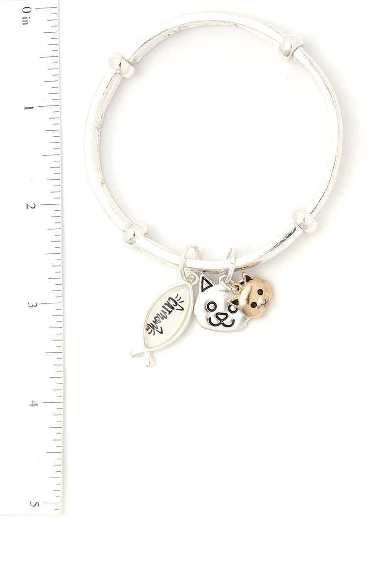 Cat Charm Stretch Bracelet