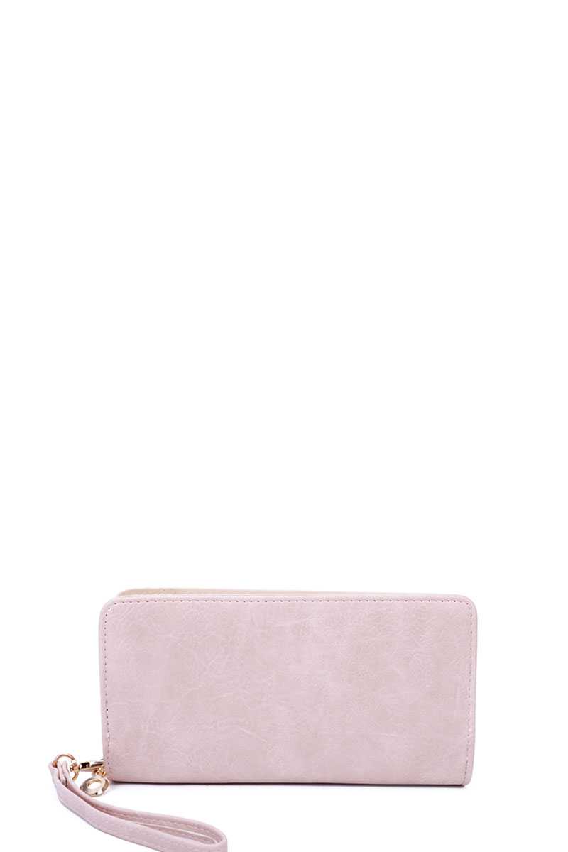 Designer Fashion Solid Color Wallet With Hand Strap